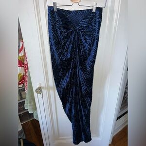 JLUXLABEL Blue Velvet Skirt